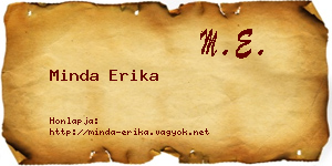 Minda Erika névjegykártya